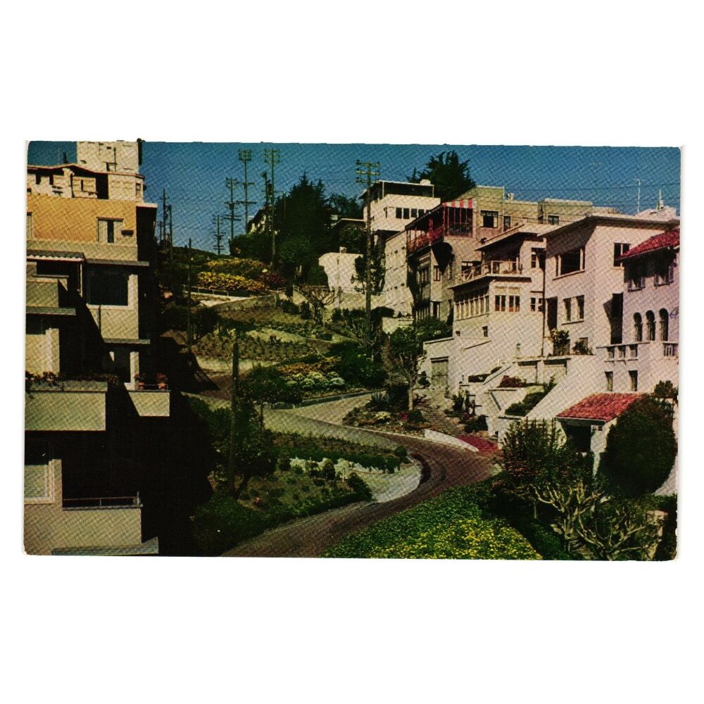 Lombard Street San Francisco Postcard Mike Roberts Color Card Kodachrome Vintage